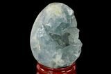 Crystal Filled Celestine (Celestite) Egg Geode - Madagascar #140282-3